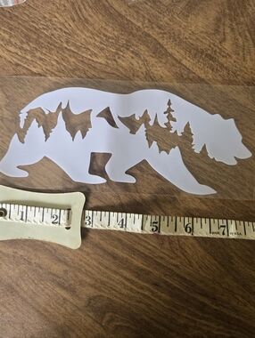 White Bear Silhouette Decal with Forest Design